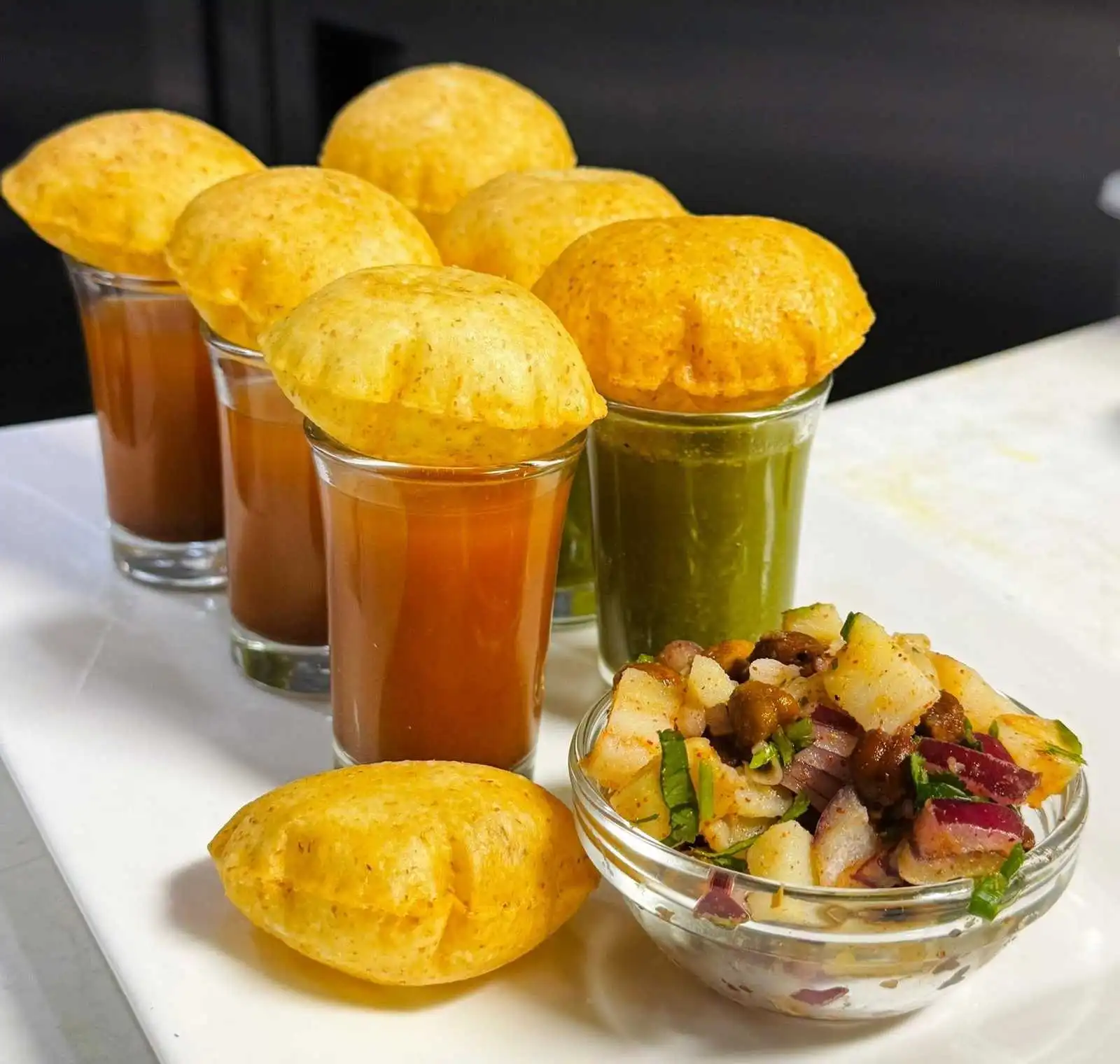 Vegetarian Indian dishes including palak paneer at Royal Bistro Duncan